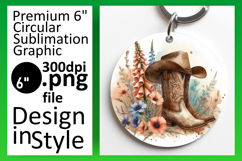 Elegant Round Design Keychain Template , Western Product Image 1