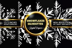 Snowflakes Silhouttes Digital Papers - 04 Variations Product Image 1
