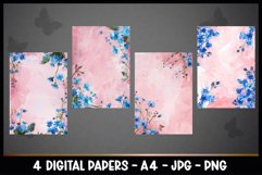 4 Vintage Floral Digital Papers I Junk Journal Product Image 2