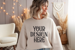 Ash Gildan 18000 Sweatshirt Mockup,G18000 Crewneck Sweatshir Product Image 1