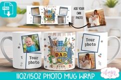 Best Dad Ever coffee mug PNG, Father's Day photo mug wrap Product Image 2