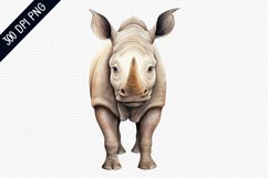 Cute Cartoon Rhino Sublimation - Rhino Sublimation Design Product Image 1
