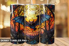 Stained Glass Halloween Bat PNG Tumbler Design Product Image 1
