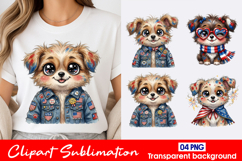 Denim Puppy Clipart PNG Product Image 1