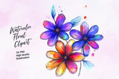 Abstract watercolor flower clipart sublimation Product Image 1