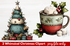 2 Whimsical Christmas Clipart | Cute Holiday PNG Set Product Image 1