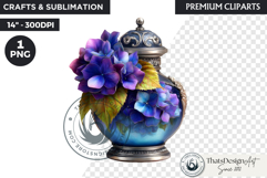 Royal Hydrangea Guardian Fantasy Warrior Floral Graphic Product Image 1