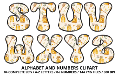 Honey bee Alphabet png clipart, honey bee letters doodle Product Image 4