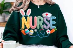 Faux Yarn Nurse Easter PNG Product Image 1