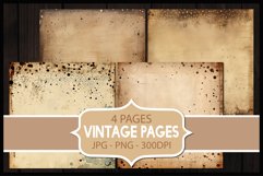 4 Vintage Brown Digital Papers I Junk Journal Page Product Image 1