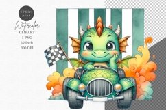 Nursery clipart, Dragon clipart, Racing baby Product Image 1