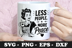 Less People More Peace Funny Introvert SVG Design Product Image 1