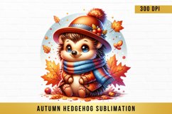 Autumn hedgehog Sublimation, Autumn hedgehog Clipart Product Image 1