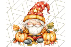 Fall Gnome PNG Clipart, Cute Autumn Gnomes with Pumpkins Product Image 2