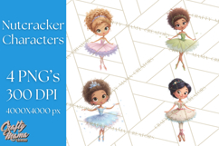 Diverse Ballerina Nutcracker Clipart PNG Product Image 1