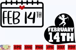 14 February SVG | Valentine's Day SVG |Happy Valentine's Day Product Image 1