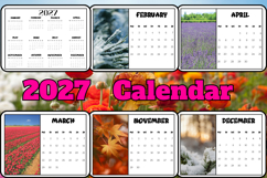 2027 horizontal Calendar with images Product Image 2