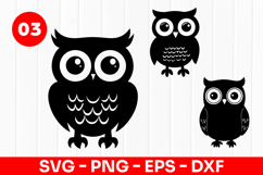 Cute Owl Cartoon Bird Night Animal SVG PNG Product Image 1