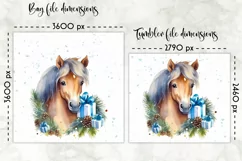 Watercolour Horse Lunch Bag Print | Christmas Lunch Bag Product Image 2