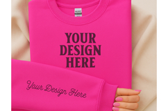 Gildan 18000 Heliconia Sleeve Mockup Product Image 1