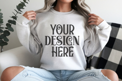 Heather gray Gildan 18000 Sweatshirt mockup Product Image 1