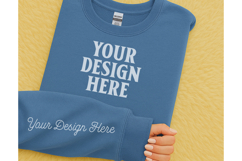 Gildan 18000 Denim Sleeve Sweatshirt Mockup Product Image 1