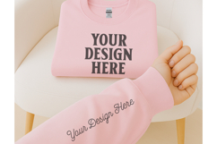 Gildan 180000 Light pink Sweatshirt Sleeve Mockups Product Image 1