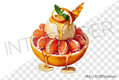 Grapefruit gelato dessert PNG Clipart Watercolor Dessert Product Image 1