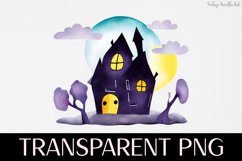 Haunted House - Transparent PNG Halloween Clipart Graphic Product Image 1