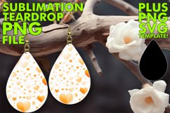 Heartfelt Elegance: Watercolor Teardrop Earring Sublimation Product Image 1