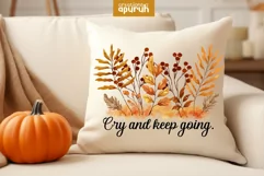 Autumn Floral Motivational Quotes Sublimation 14 Product Image 1