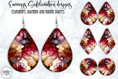 Earrings Sublimation Designs, Liquid Art, Fluid Art and Wood Product Image 1