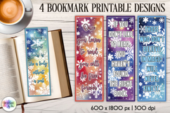 Christmas Bookmark Printables, Book Lover Quotes Bookmarks Product Image 1