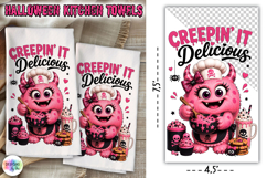 Halloween Kitchen Towel PNG, Creepin' It Delicious Product Image 1