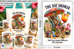 Funny Summer Skeleton Sublimation, Day Drinker Tarot Card Product Image 1