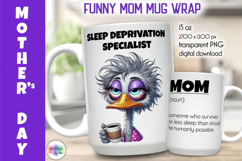 Funny Mother Day Mug Wrap, Sleep Deprivation Humor PNG Product Image 1