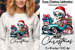 Funny Christmas Sublimation Bundle, Skeleton Santa PNG Product Image 20