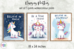 Unicorn Positive Affirmation Poster, Inspirational Kids Wall Product Image 1