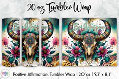 Positive Affirmation Tumbler Wrap Bundle, Bull Skull Tumbler Product Image 15