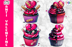 Valentine Cupcake Clipart, Cute Cartoon Love Desserts PNG Product Image 1