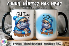 Cute Winter Animals Mag Wrap, Hot Cocoa Mug Wrap PNG Product Image 1