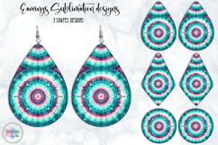 Boho Mandala Earrings Sublimation Bundle, Tie Dye Effect Des Product Image 17