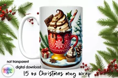 Christmas Coffee Mug Wrap, Santa Claus Caramel Latte Print Product Image 1