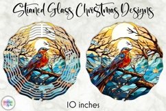 Wind Spinner Design with Stained Glass Christmas Birds Product Image 1