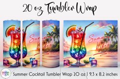Summer Cocktail Tumbler Wrap, Tropical Summer, Summer Vibes Product Image 1