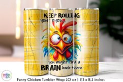 Funny Morning Quotes Tumbler Wrap, Funny Chicken Tumbler Product Image 1