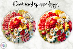Spring Flowers Wind Spinner | Peony and Sunflowers Design Product Image 1
