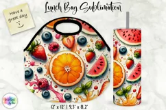 Lunch Bag Sublimation | Fruits and Berries Lunch Bag Print Product Image 1