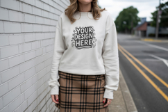 Women Street Style Sweatshirt Mockup PSD JPG Product Image 1