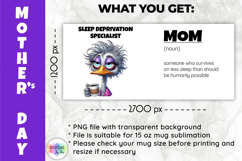 Funny Mother Day Mug Wrap, Sleep Deprivation Humor PNG Product Image 2